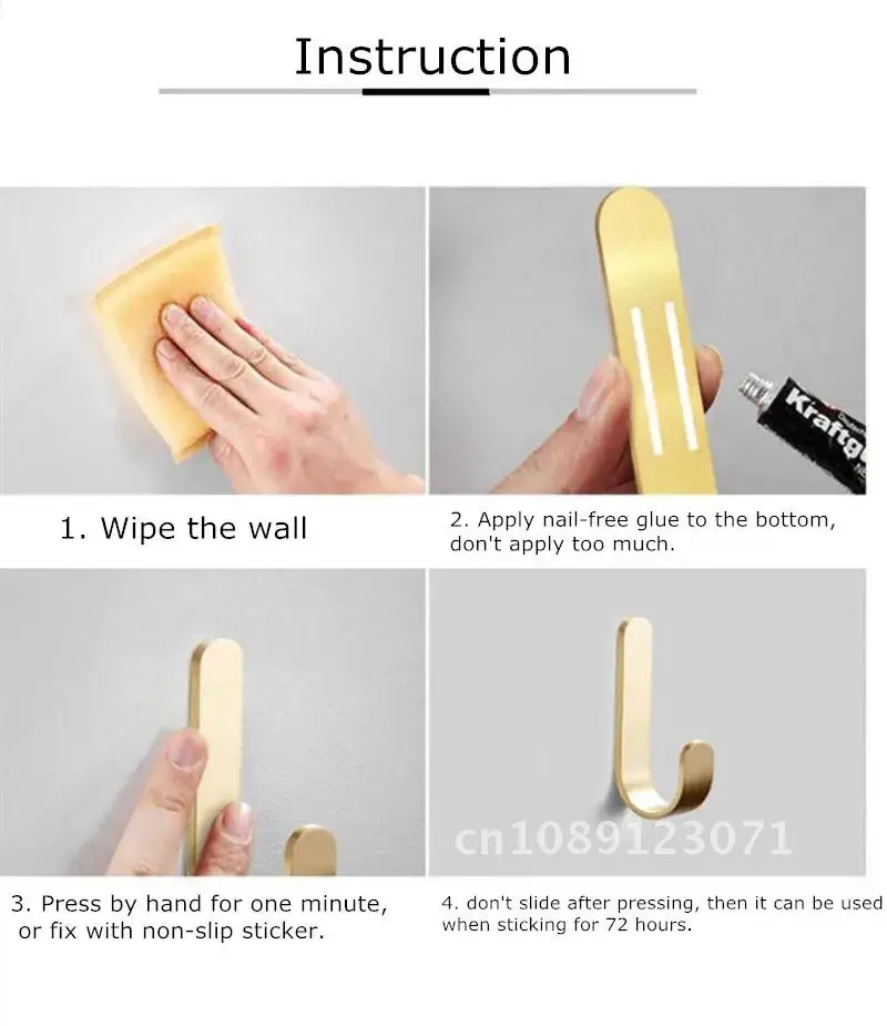 Description Picture 6 of itemBrass Hook For Wall Bathroom Hook For Hanging Coat Hook Towel Hook Clothes Hook Robe Hook for Keys Furniture Hardware