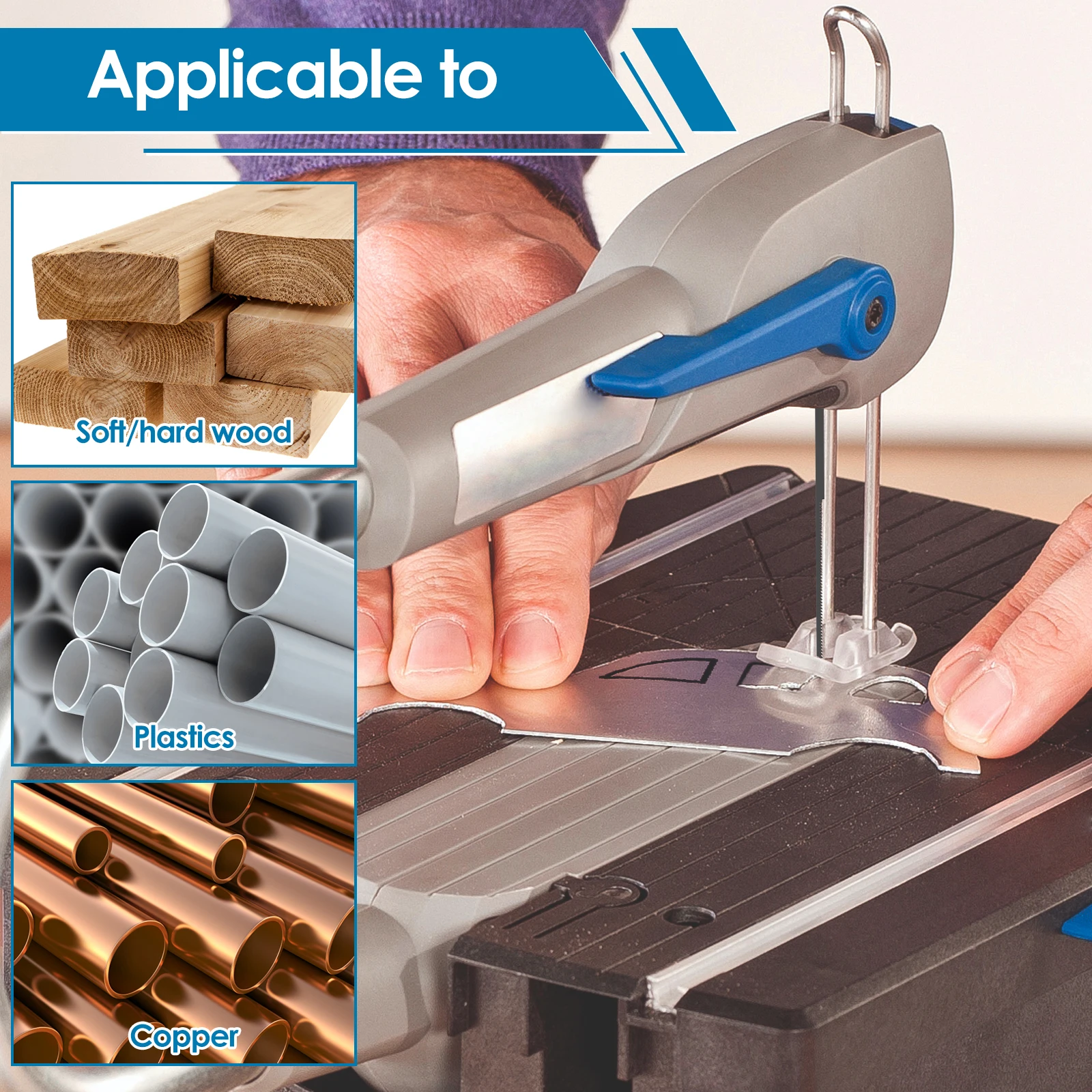 60Pcs Pin End Scroll Saw Blade Set Compatible with MS20 4inch High Carbon Steel Scroll Saw Blades Assortment Wood Cutting