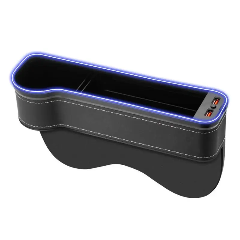 

Car Seat Gap Cup Holder Auto Console Side Car Organizer With Partition Design Double USB Ports Car Seat Cups Holders Interior
