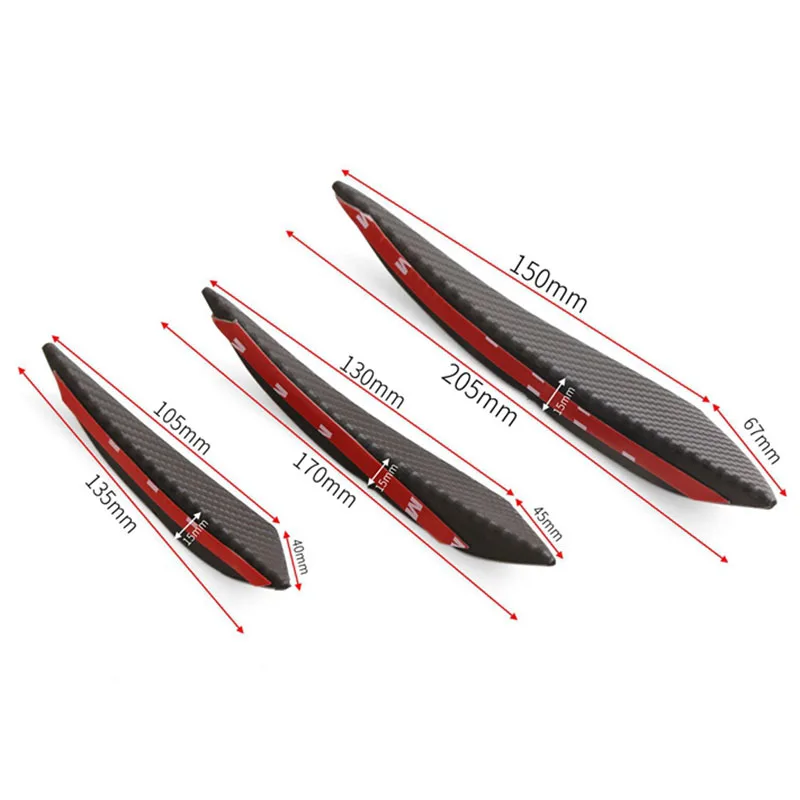 Car Universal Modification Wind Knife Bumper Crescent Wind Knife Front Bar Spoilers 6pcs car bumper spoiler