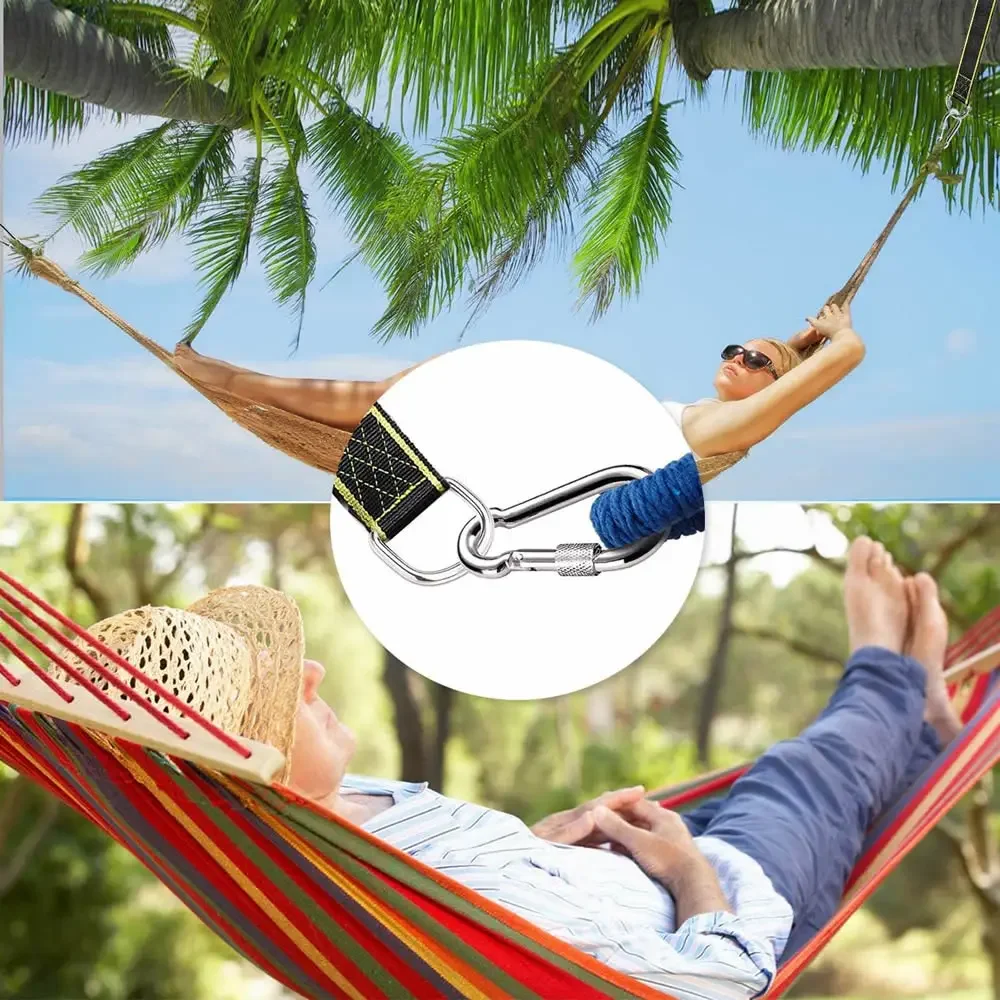 Easy & Fast Installation Tree Swing Hanging Kit Swing Straps Tree Protectors with Safer Lock Carabiners Swivel To Choose 5