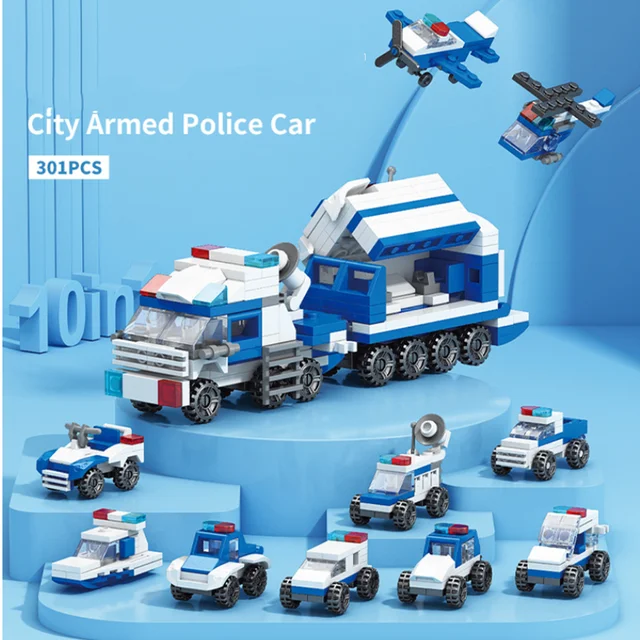 10IN1 Helicopter Fire Rescue Engineering Vehicle Building Blocks Police Tank Helicopter Puzzle Bricks Compatible Child Gift Toy 2