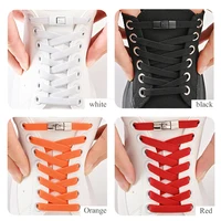 Lacets de chaussures sans cravate de 8mm, lacets à verrouillage à pression sans attaches, lacets élastiques, baskets pour enfants et adultes, lacets plats élargis pour chaussures 5