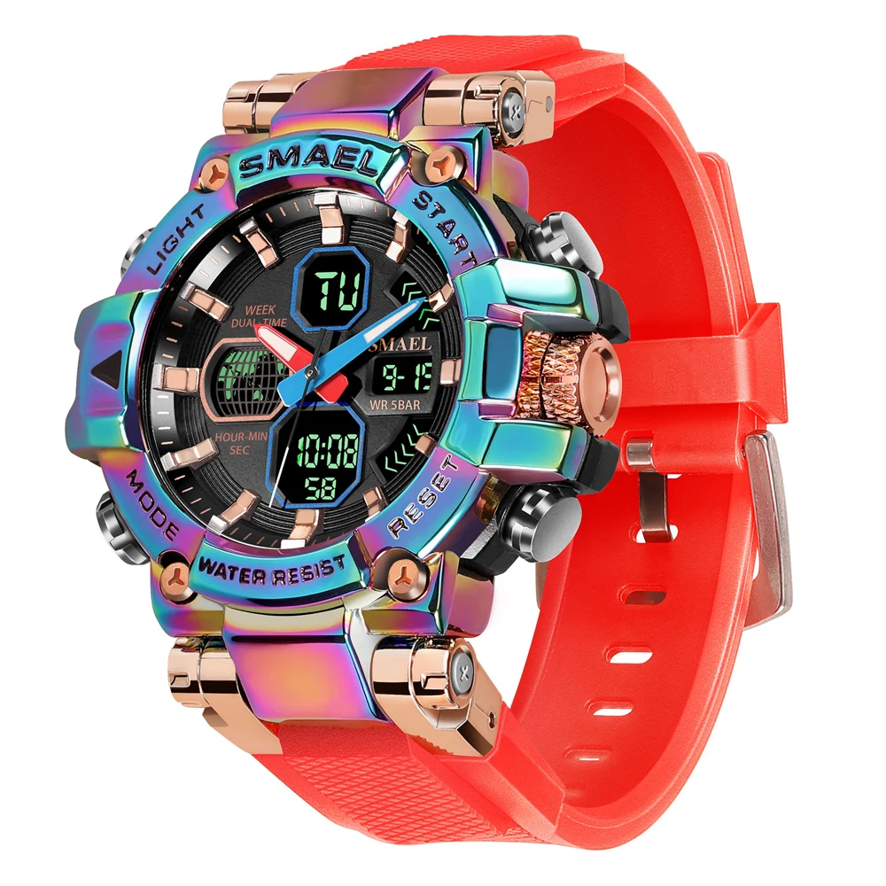 Acquista SMAEL Movimento digitale e al quarzo Orologi sportivi da uomo Luce a LED Multifunzione Chrono Data Orologio da polso elettronico analogico impermeabile in Italia a partire da 16