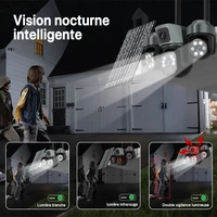 Caméra de surveillance solaire Wonsdar V380 4G à trois objectifs, caméras sans fil à batterie, vision nocturne, charge solaire, moniteur vidéo de sécurité extérieur 6