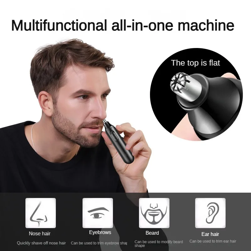 Electric Nose Hair Trimmer USB Rechargeable 360 Degree Hair Shaver Eyebrow Shaver  Women Clippers Men Cortar Pelos De La Nariz 4