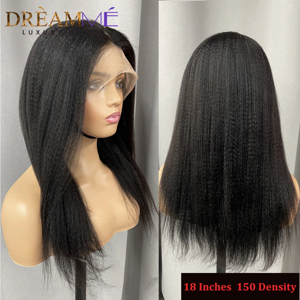 30 Inches 13x6 Lace Front Wig Yaki Straight Human Hair Wig Pre Plucked Remy Brazilian 360 Full Lace Wigs Human Hair Wigs
