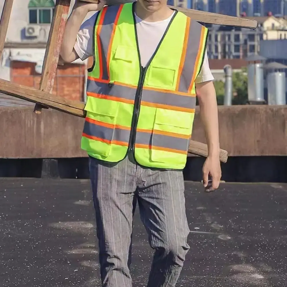 High Visibility Reflective Safety Vest Breathable Fashion Traffic Waistcoat Wear Resistant Comfortable Cycling Safe Jacket