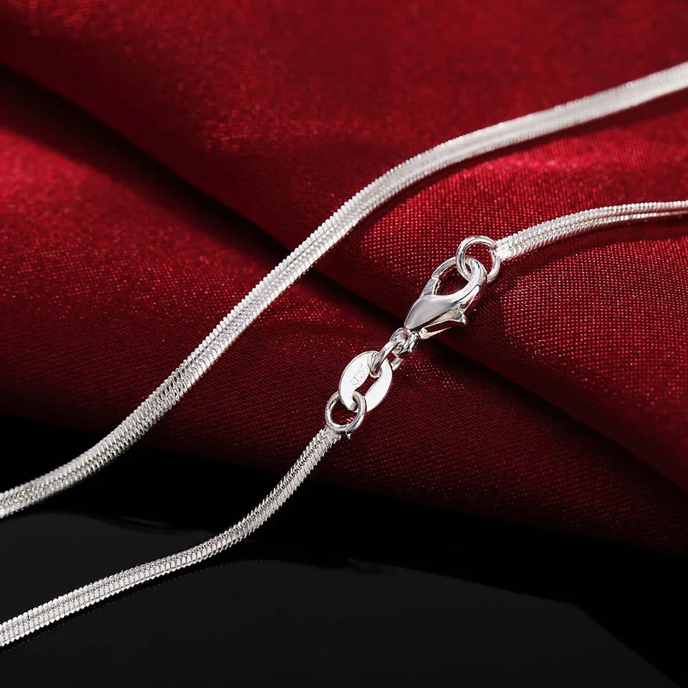 

Hot 2MM Flat snake bone chain 925 Sterling Silver Necklace for Women Men 16-30 Inches Popular brands Jewelry Holiday gifts