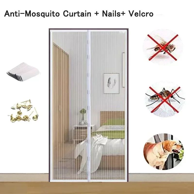 Description Picture 2 of itemCurtains Magnetic Mosquito Net 80/90/100 Cms Magnetic Screen Door Automatic Closing Window Curtain Shades Home Textile Garden
