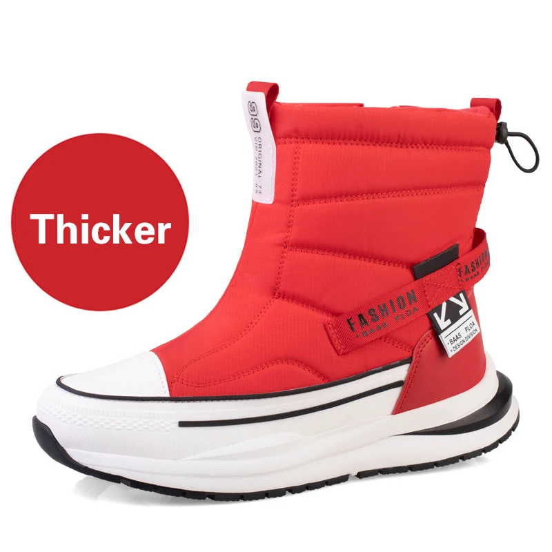 Winter Snow Boots Couple Plus Velvet Warm Side Zipper