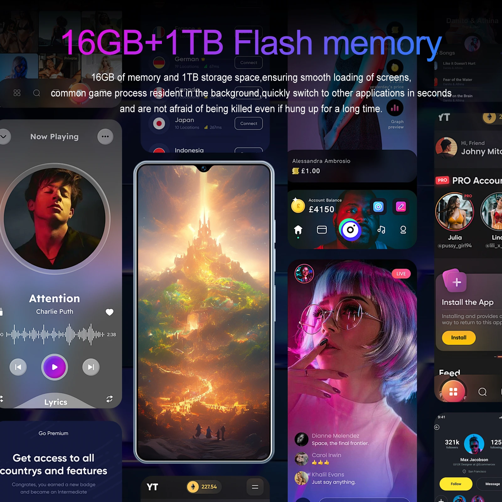  GT10  Ʈ 5G 7.3 ġ HD 16G + 1TB ޴,  SIM ޴, 7000mAh ޴, ȵ̵ 13 NFC  
