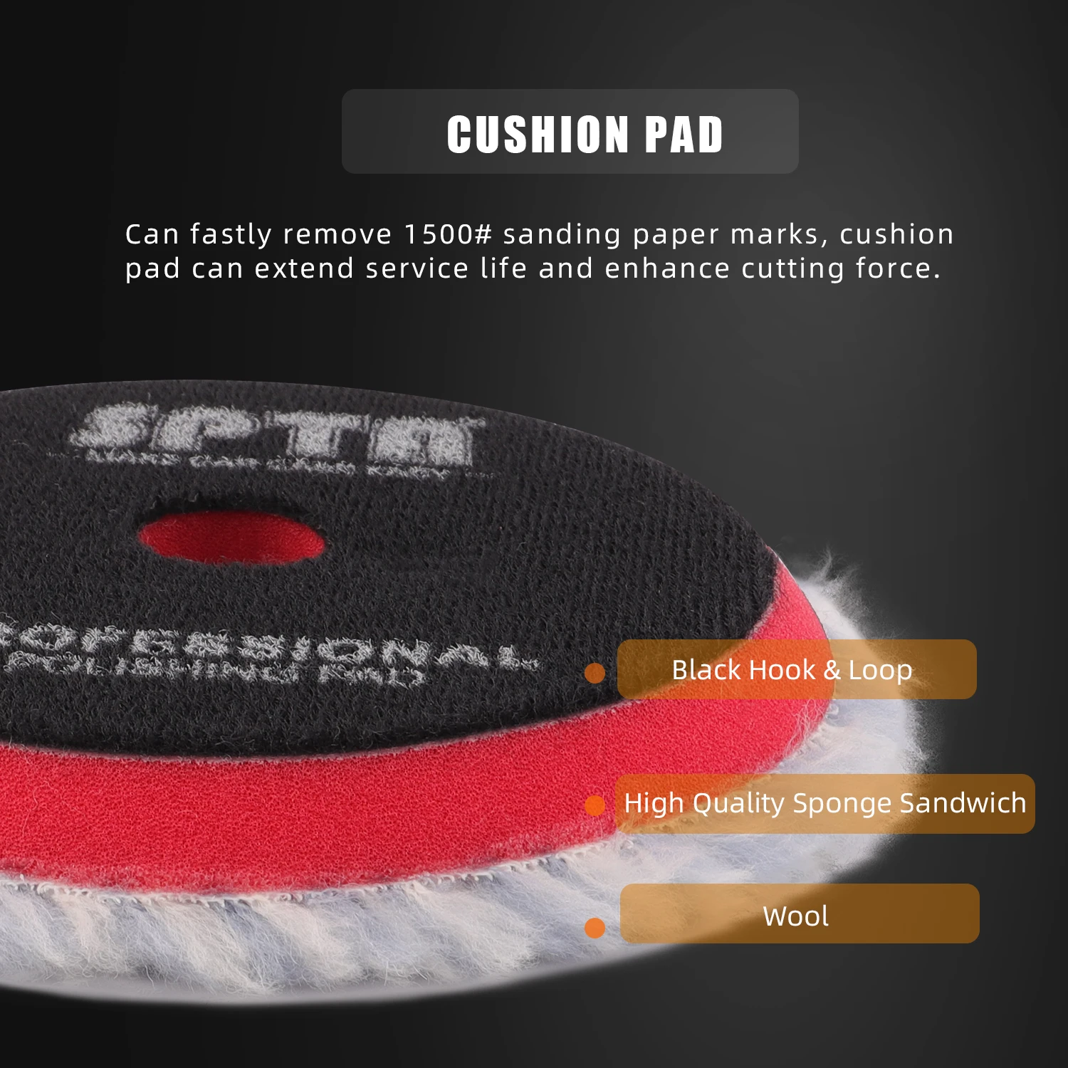 SPTA 3"(76mm)/5"(125mm)/6"(150mm) V2.0 New Blue Medium Cutting Wool Polishing Pad Long Wool Polish Pad for RO/DA Polisher