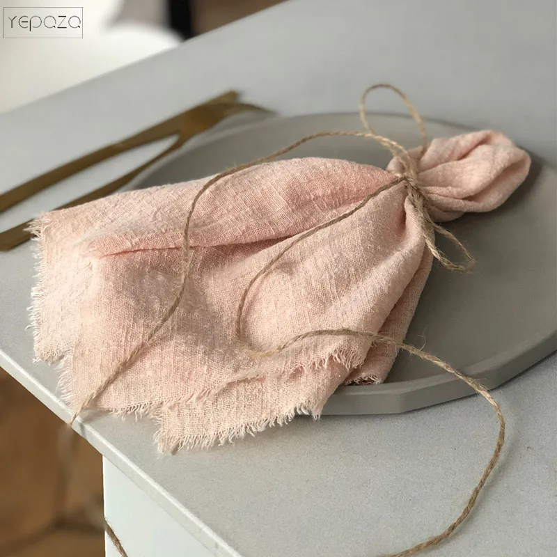 YEPQZQ home decor love napkins 20x20 inch cloth napkins wedding table decoration party dinner 100% cotton gauze set
