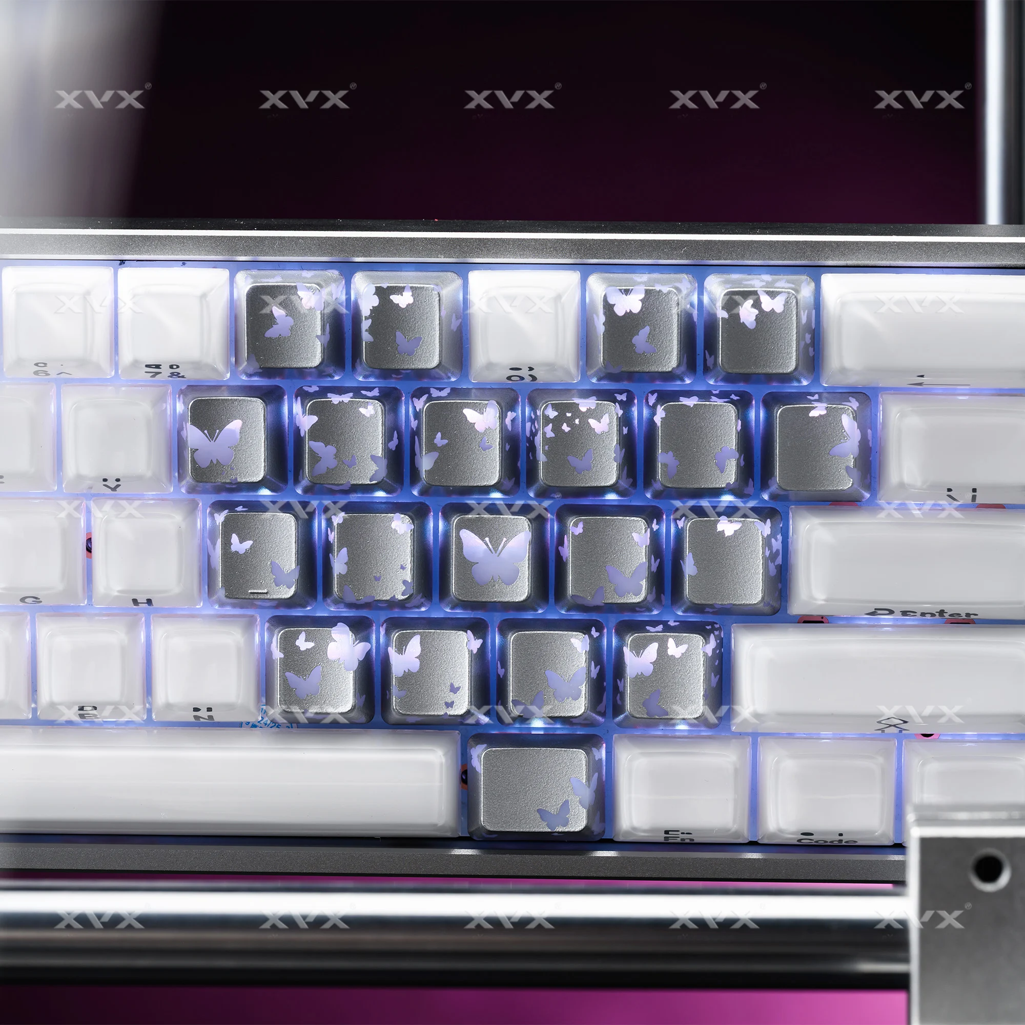 XVX Butterfly Keycaps 21 Keys Sliver IMD-Pattern Shine Through