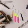 5Pcs Bent Latch Hook Set Crochet Needle Dreadlocks Tool Knitting Crochet Hooks Hair Extensions Tool for Braiding 5