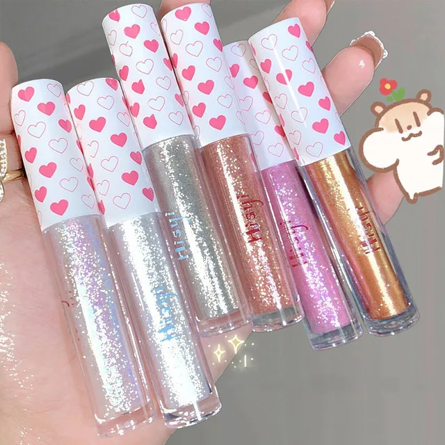 42122-28c50f.jpg 6 Colors Glitter Liquid Eyeshadow Waterproof Pearlescent Shiny Eye Shadow Highlighter Sequins Lying Silkworm Makeup Beauty Tool