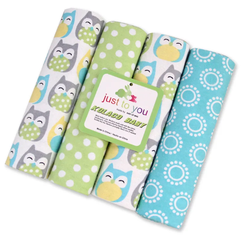 New 4pcs/pack 100% Cotton Receiving Baby Blanket Newborn 76x76cm Baby Bedsheet Supersoft Blanket Colorful Cobertor 23X23cm