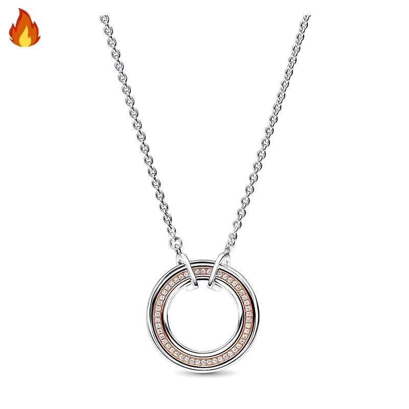 2023 New Hot Selling Original Women's Gold Pearl Ring Logo Moon Necklace Women's Wedding Party Fashion DIY Charm Jewelry