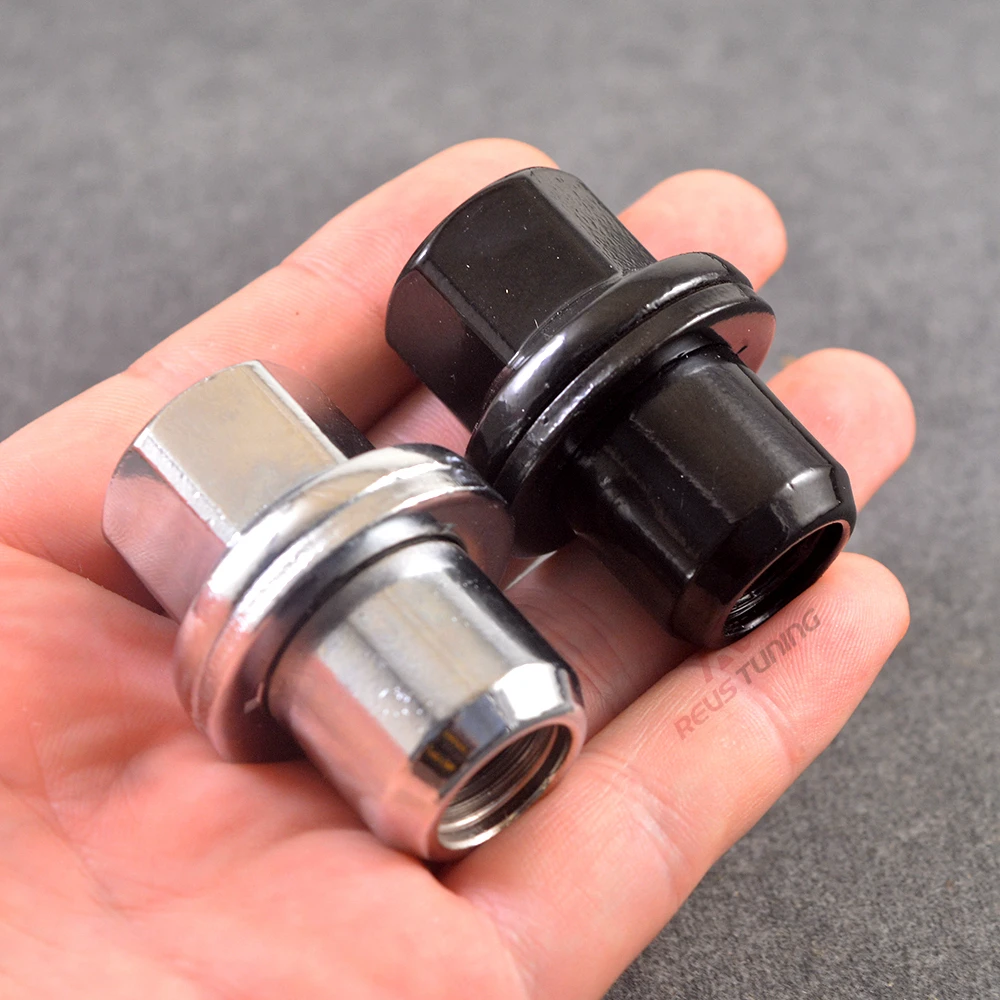 5pcsM14X15BlackChromeSteelCaralloyWheelRimLugNutsForLand