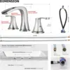 2-Handle Widespread Waterfall Roman Bathtub Faucet Tub Filler with Valve, Brushed Nickel, 1434202 4