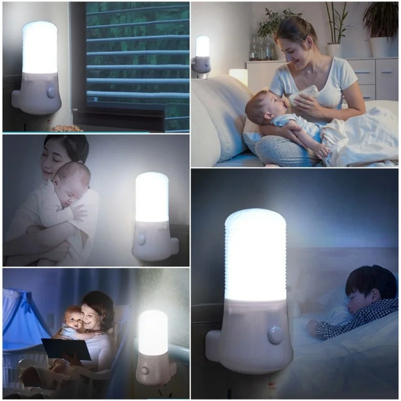 110-220V LED Night Light EU/US Plug Bedside Lamp For Children Baby Bedroom Wall Socket Home Decoration