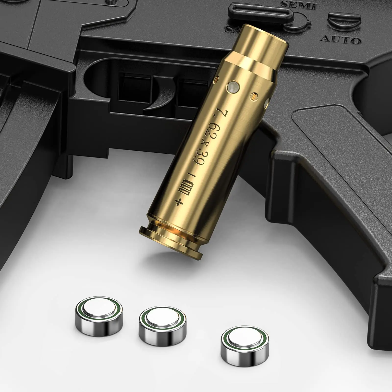 MidTen Red Dot Laser Boresighter 7.62x39mm Tactical Collimator Brass Cartridge With 3 Batteries For Rifle Airsoft Scope Hunting