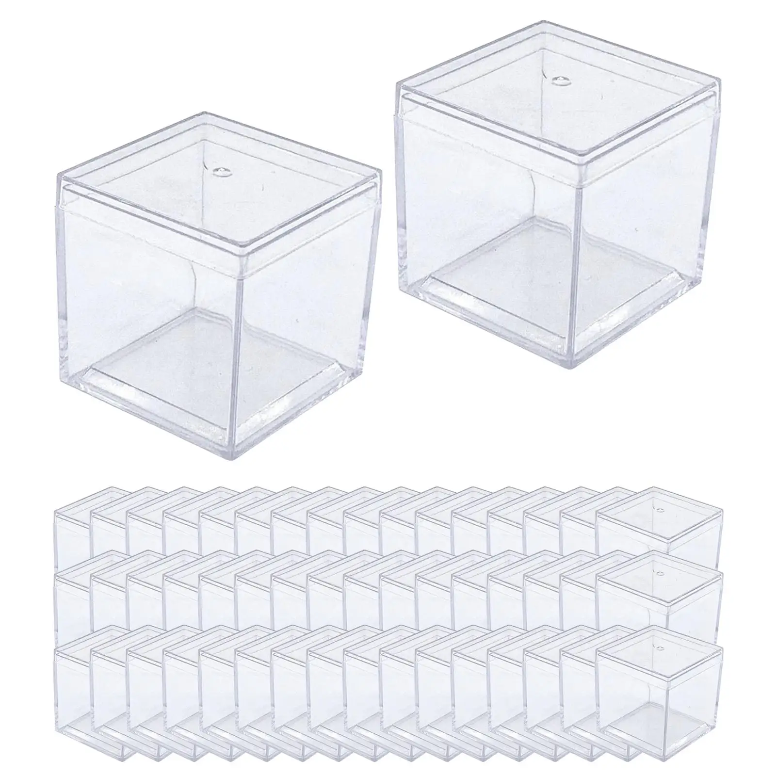 

50x Clear Acrylic Display Case 3.3x3.3x3.3cm Small Candy Box for Doll Crafts