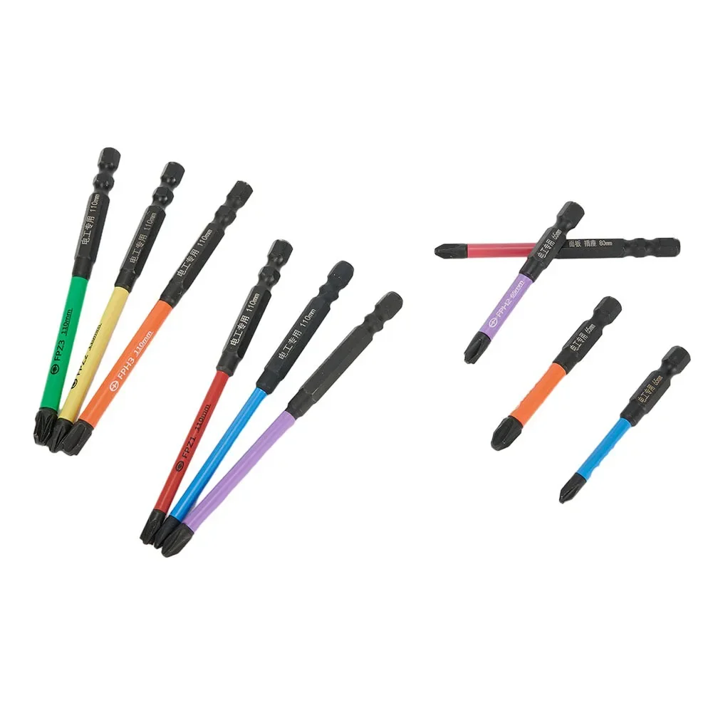 마그네틱 특수 십자 드라이버 비트, 소켓 스위치 전기 기술자 전동 공구용, FPH1, FPH2, FPH3, FPZ1, FPZ2, FPZ3, 65mm, 80mm, 110mm, 10 개