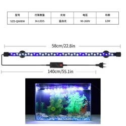 Aquarium LED Plant Grow Lamp - Waterproof Underwater Lighting - EU Plug (SZD - Q60BW EU)