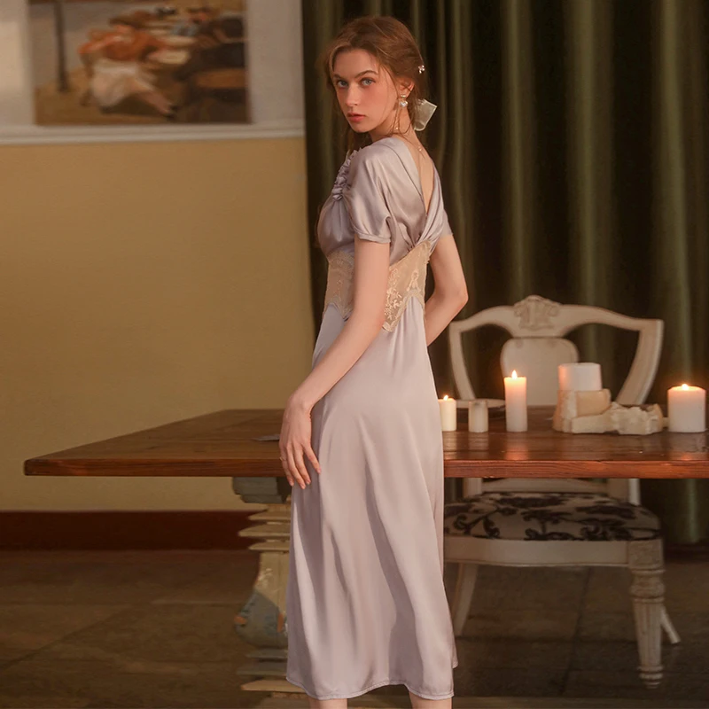 Sexy Mousse 2023 Autumn Sexy Pajamas Sweet Lace Casual Comfortable Private Room Suspenders Long Skirt Women's Home Clothes Suit