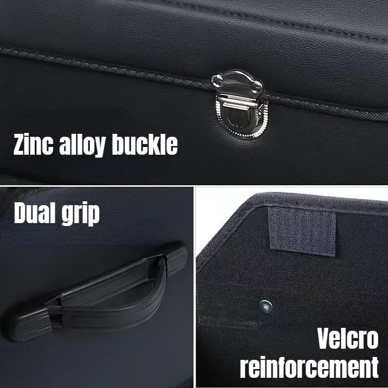 Car Cargo Organizer Trunk Storage Organizer Car Accessories Waterproof Leather Container Folding Cargo Storage Box For SUV Sedan