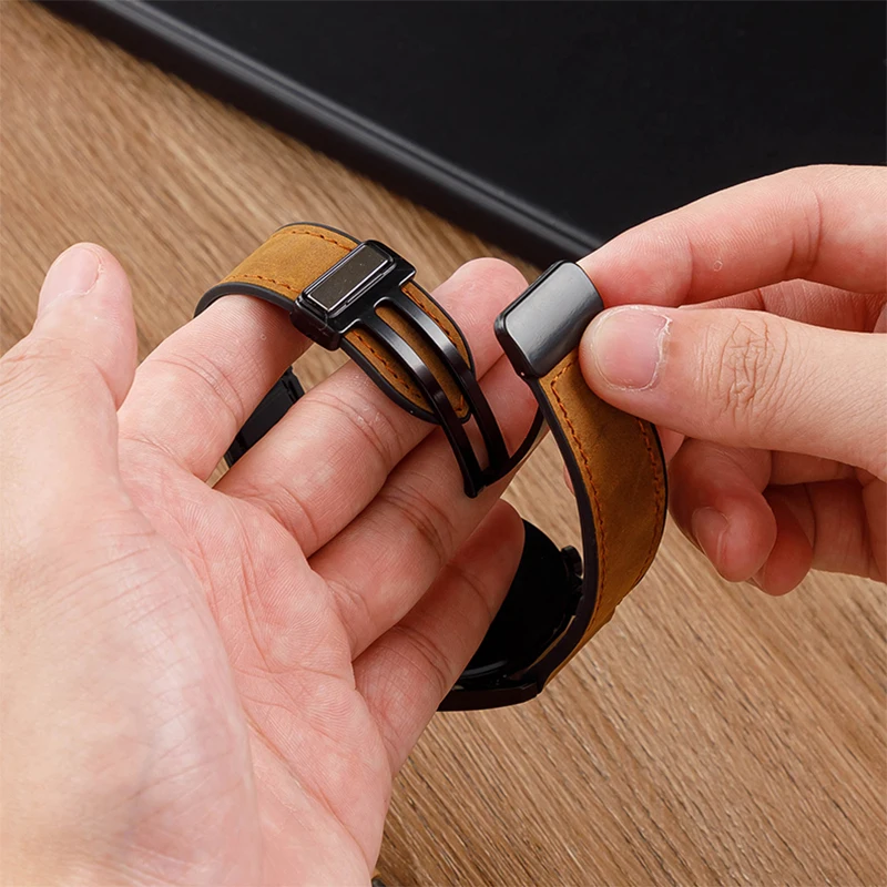 Premium Magnetic Leather Silicone Strap - Men's Sports Bracelet