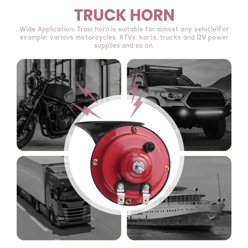 

300DB Super Loud Train Horn for Truck Train Boat Car Air Electric Snail Single Horn 12V Waterproof Motorcycle