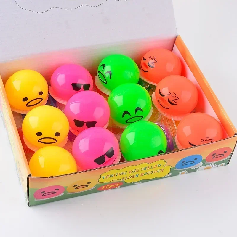 Squishy Puking Egg Yolk Stress Ball With Yellow Goop Relieve Stress Toy Funny Squeeze Tricky AntiStress Disgusting Egg Toy