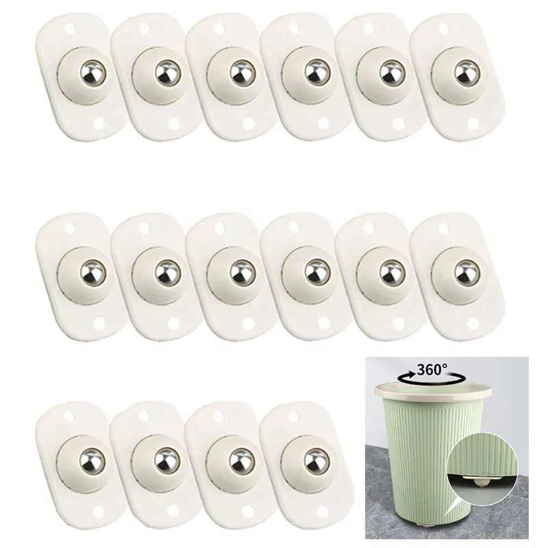 ลูกล้อขนาดเล็กแบบมีกาวในตัว 4-80PC 360 °   ล้อหมุน Heavy Duty Non-SLIP Movers สําหรับตู้เฟอร์นิเจอร์ฮาร์ดแวร์บ้านทนทานฟุต 1