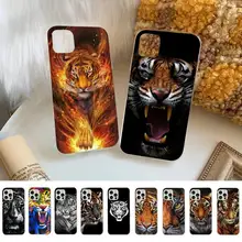 

FHNBLJ Ferocious Tiger Animal Phone Case for iPhone 11 12 13 mini pro XS MAX 8 7 6 6S Plus X 5S SE 2020 XR cover