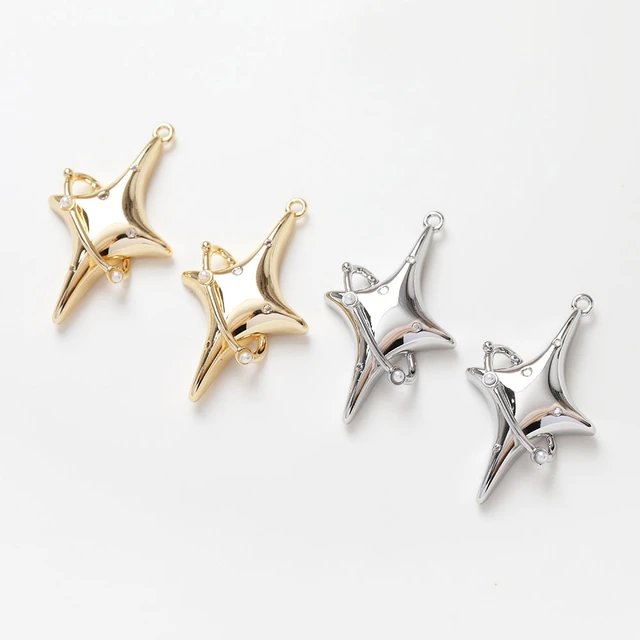 2PCS Celestial North Star Charms for Jewelry Making Pendant DIY