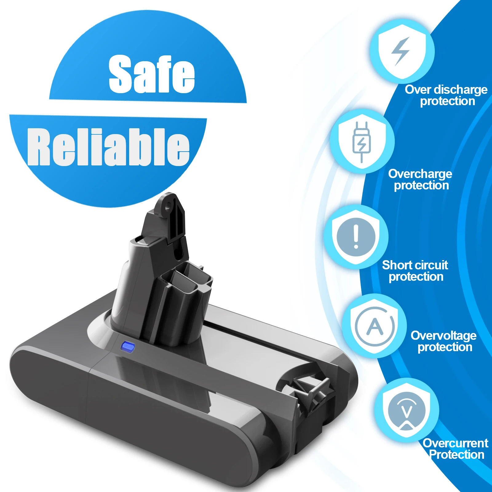 Vacuum Cleaner Battery 6.0Ah/8.0Ah 21.6V For Dyson V6 DC58 DC59