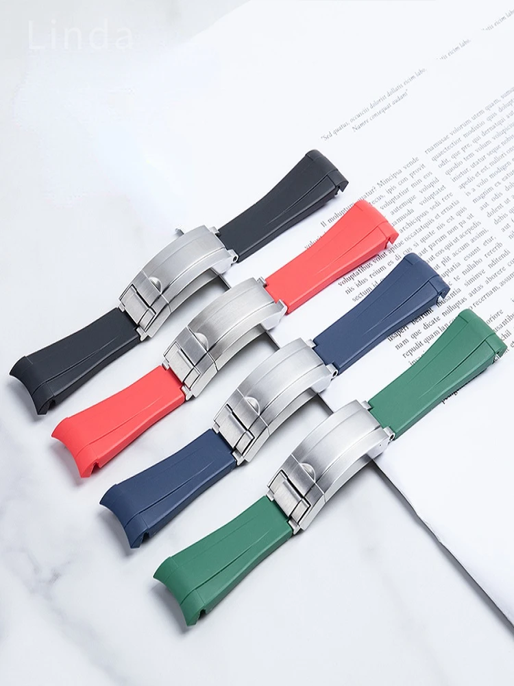 Cinturino Per Orologio In Gomma Morbido E Confortevole Originale Per Rolex Black Blue Water Ghost Gmt 2 Panda Airline Overlord Yacht Watchbands