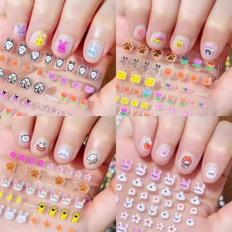 Luminous Glow-In-The-Dark Cartoon Nail Art Stickers - Odorless and Tearable Creative DIY Nail Decoration