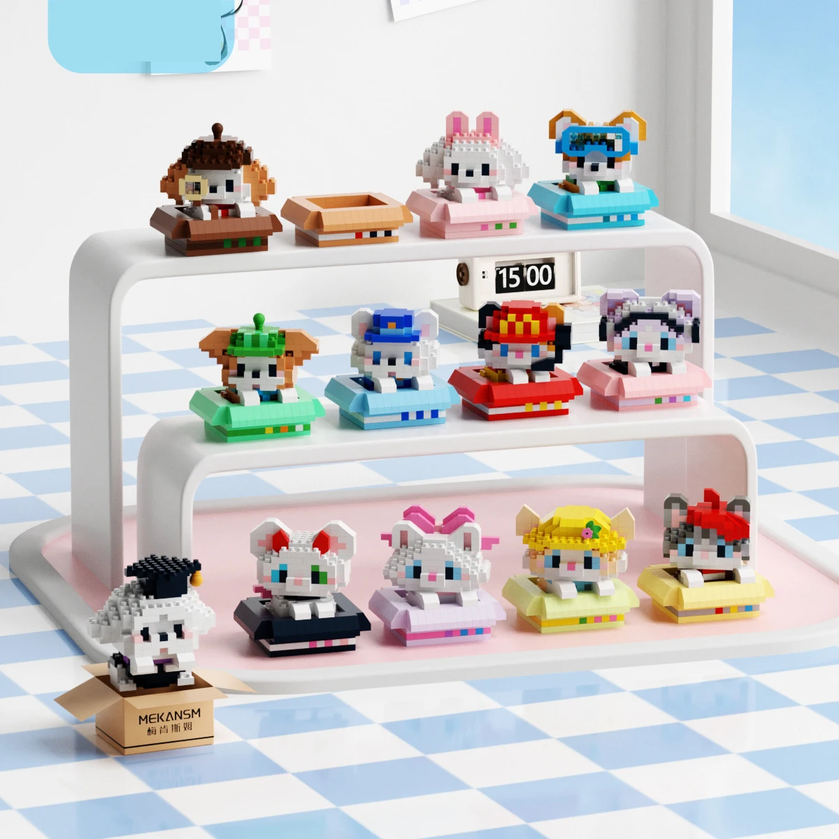Set Mattoncini Da Costruzione Mini Gatti - 2 Modelli Diversi, Gioco Creativo Per Bambini Da 6 Anni In Su