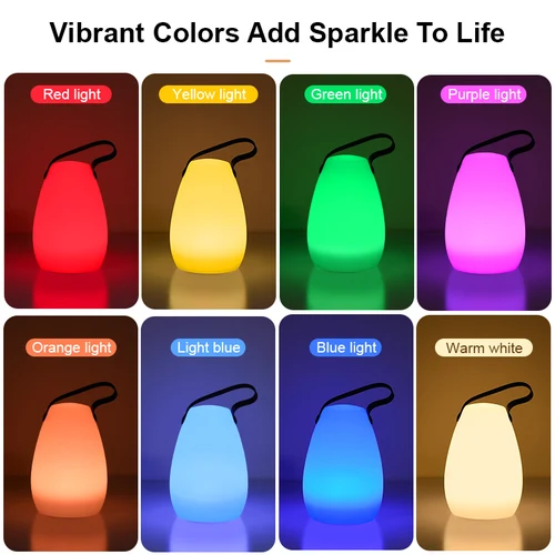 LED 리모컨 충전 야간 조명, 휴대용 수면 조명, 원형 가정용 분위기 침대 옆 조명, 야외 캠핑 조명 5