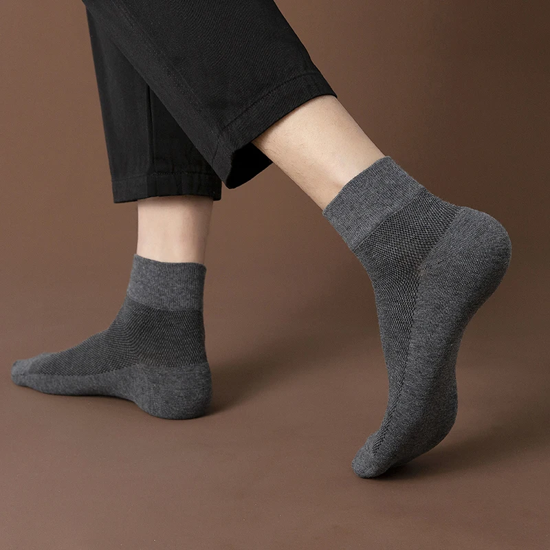 Men's Cotton Socks Casual Breathable Male Comfortable Business Soft Simple Fashions Ankle  High Quality Socks