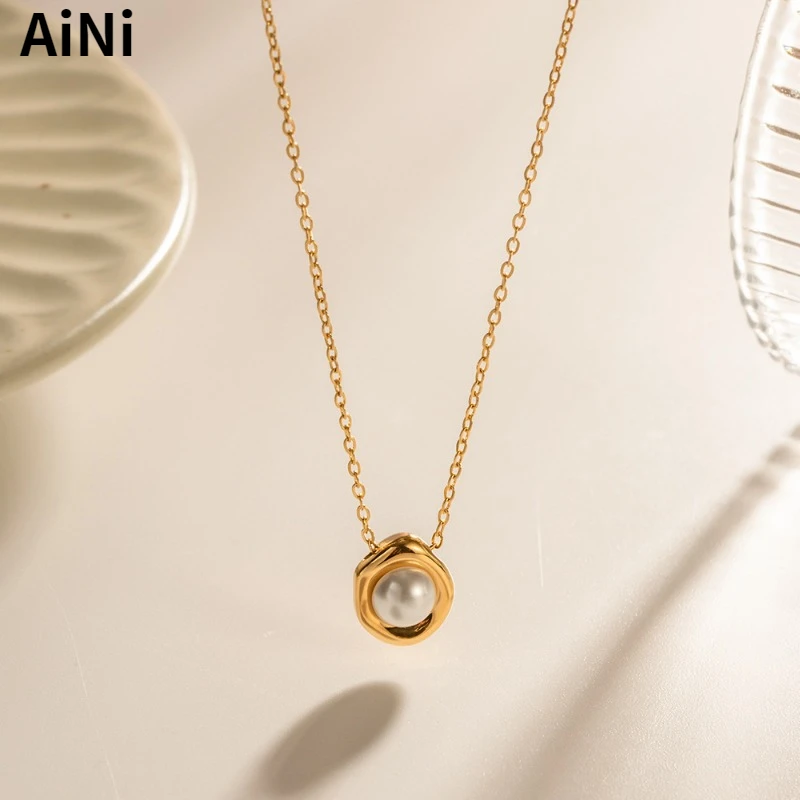 Trendy Jewelry Vintage Temperament Simulated Pearl Pendant Necklace For Women Female Gifts Delicate Design Accessories Hot Sale