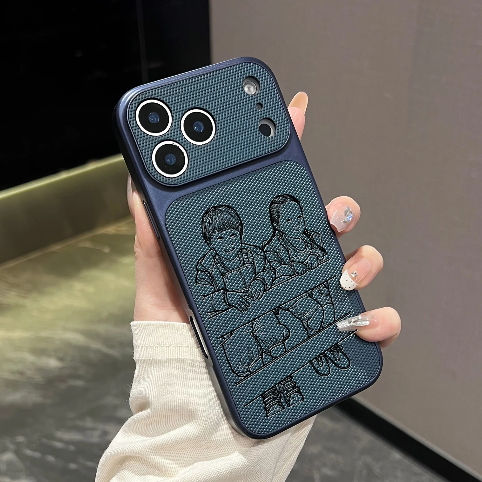 Custom Photo Hand Drawn Lines Phone Case for iPhone 17 thumbnail 5