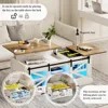 Lift Top Coffee Table with Gun Cabinet, 2 Sliding Barn Doors-Large Storage and 3 Color LED Lights fit, Café Tables 5