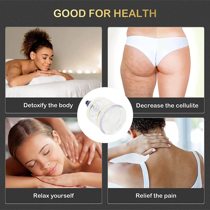 19 Pieces Professional Vacuum Acupuncture Cupping Massager Therapy Cans Vacuum Cupping Care Anti-Cellulite Suction Cups 4