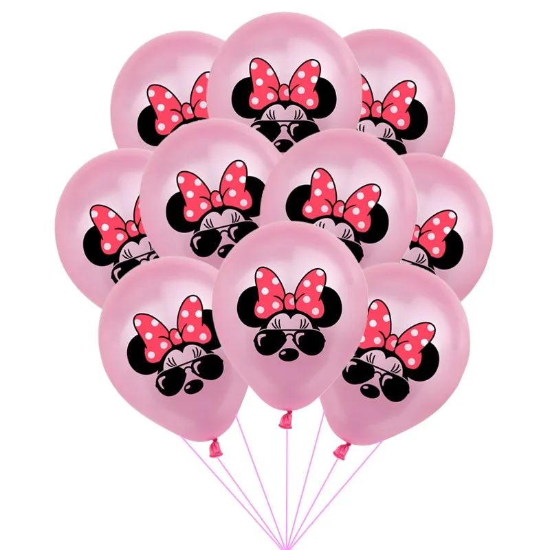 10pcs Mickey Minnie Mouse Latex Balloons Kids Happy Birthday Party  Decorations Baby Shower Toys Air Globos Supplies Kids Favor