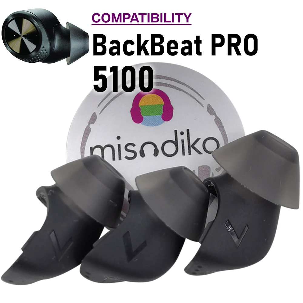 

Силиконовые насадки misodiko для наушников, совместимые с Plantronics BackBeat PRO 5100 True Wireless (2 пары)